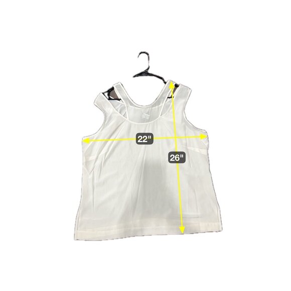Marc Bouwer Womens Sleeveless Silk Blouse Ivory Plus Sz 1X Sheer Minimalist - Picture 6 of 9